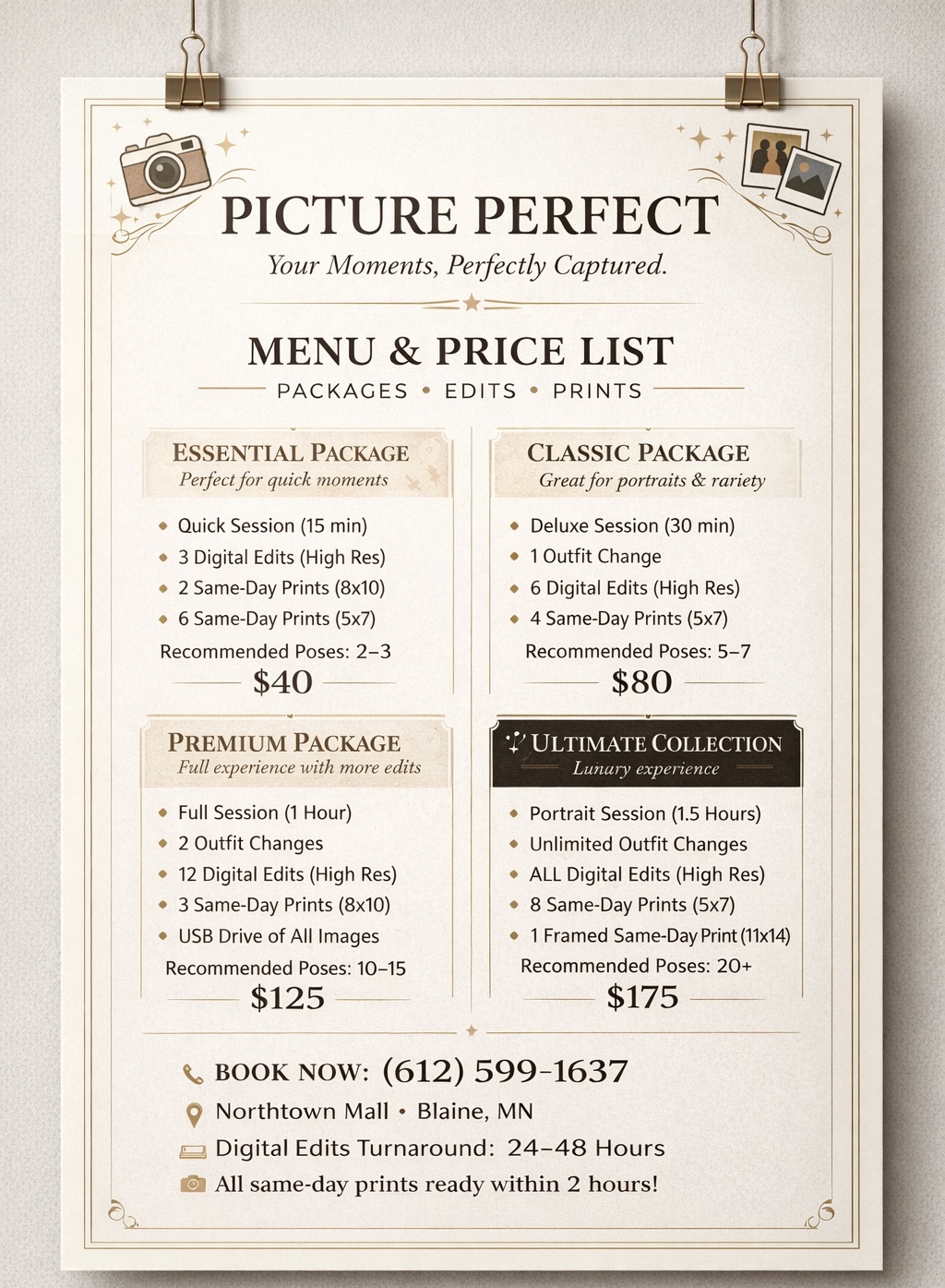 Professional photo session setup