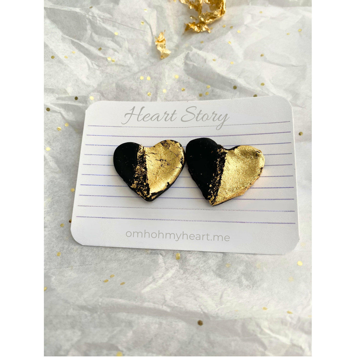 Oh My Heart clay heart earrings