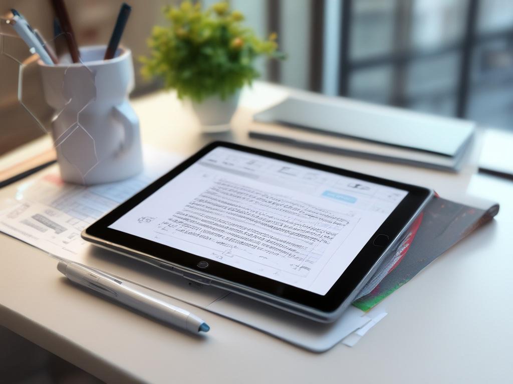 A close up shot of a digital tablet displaying analytical