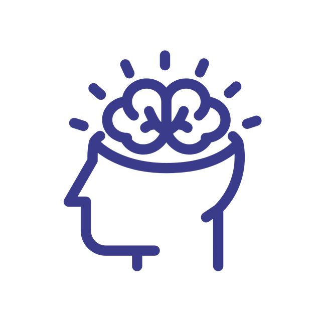 illustration of brain with accent lines around it