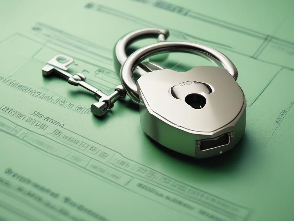A hyper realistic close up of a secure lock on