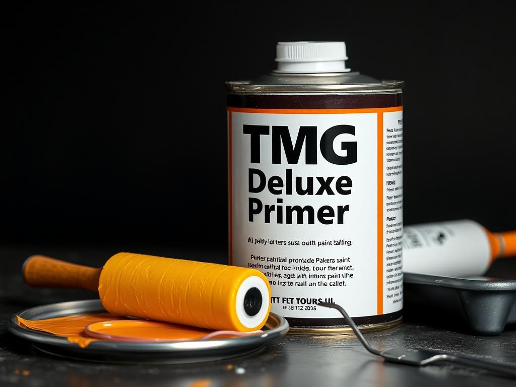 A close up shot of a primer can labeled 'TMG