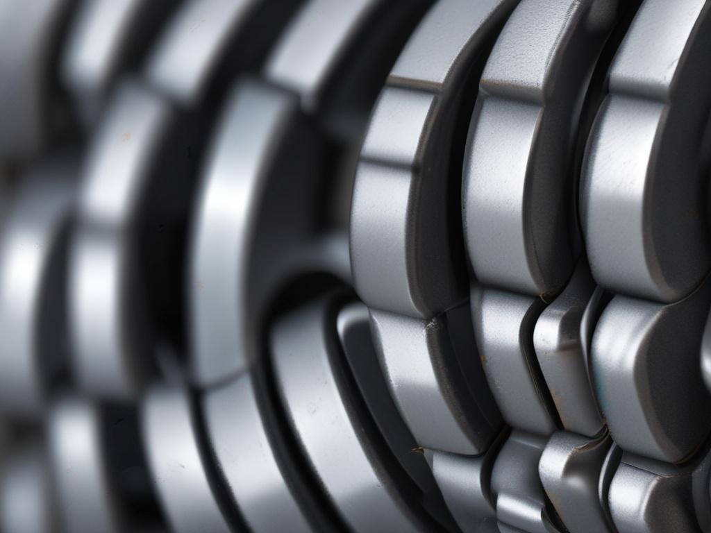 A close up shot of high quality steel products, showcasing