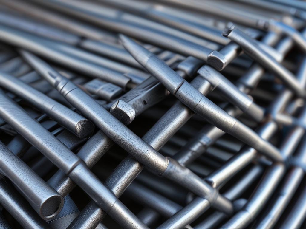 A close up shot of steel rebar (армирование) with a