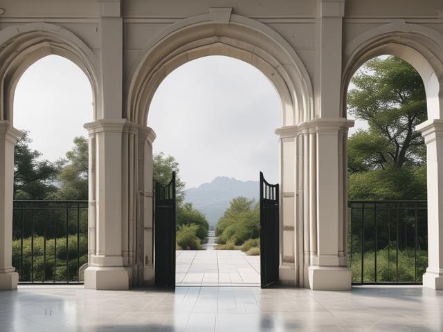**AI Image Generation Prompt:**

Create a realistic high-resolution photo that visually represents the theme of "Embracing Change: The Leadership Archway™ Framework". The composition should be simple and clear, focusing on a single subject that embodies transformation and leadership. 

**Subject Matter:** 

Include a confident female leader standing gracefully beneath a symbolic archway. She should be dressed in professional attire, exuding an aura of strength and openness. Her expression should convey read