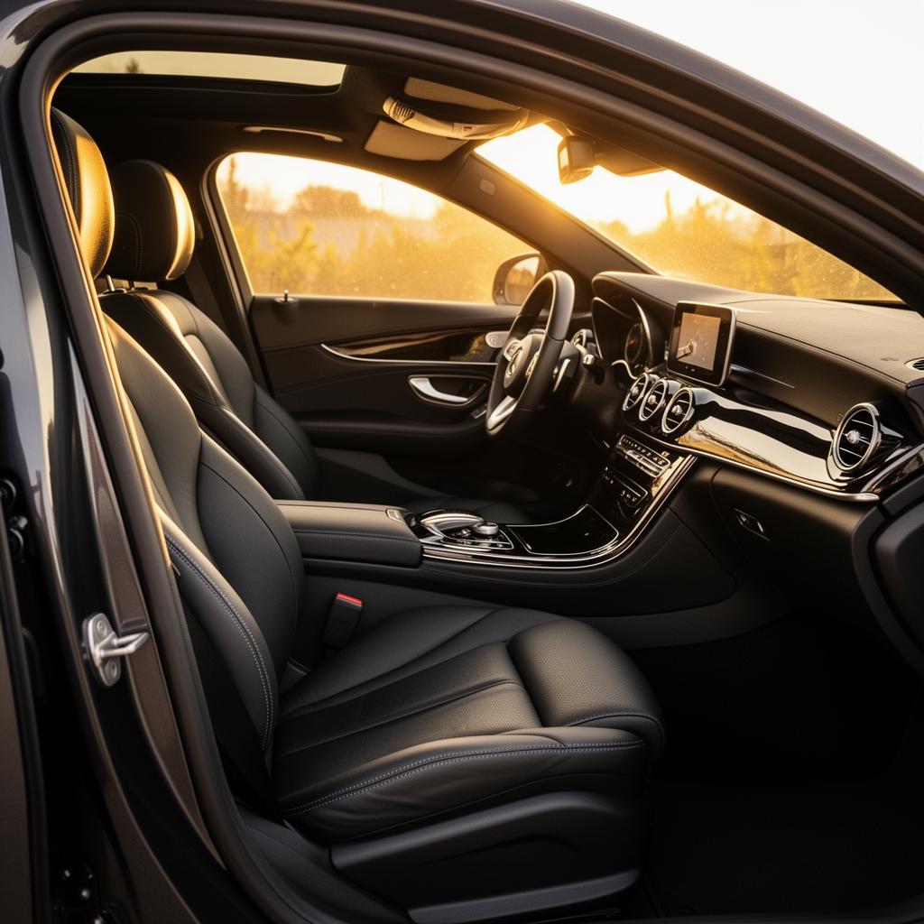 Clean, carefully detailed vehicle interior