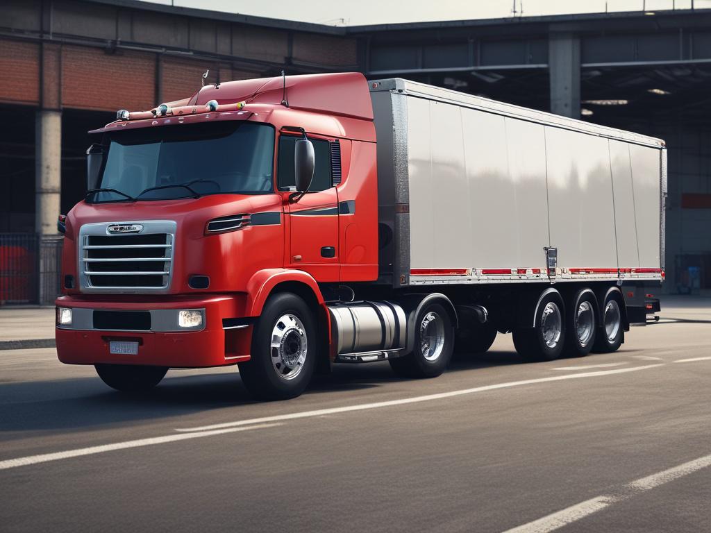 A highly detailed, realistic high resolution of a commercial truck