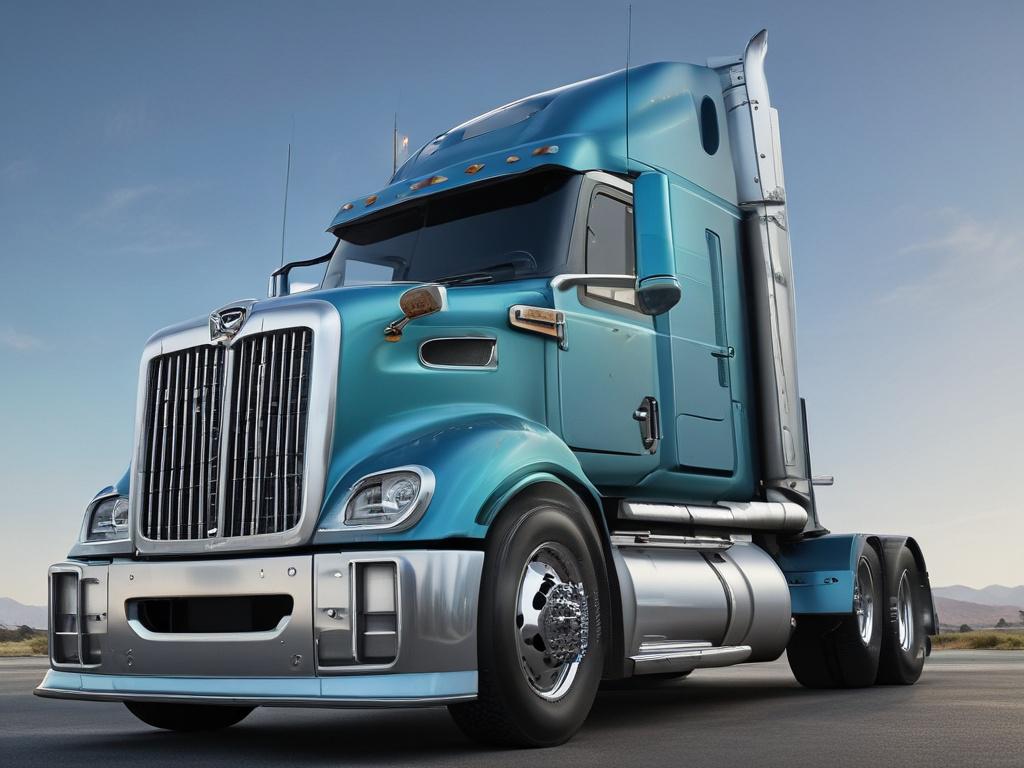 A hyper realistic close up shot of a truck with