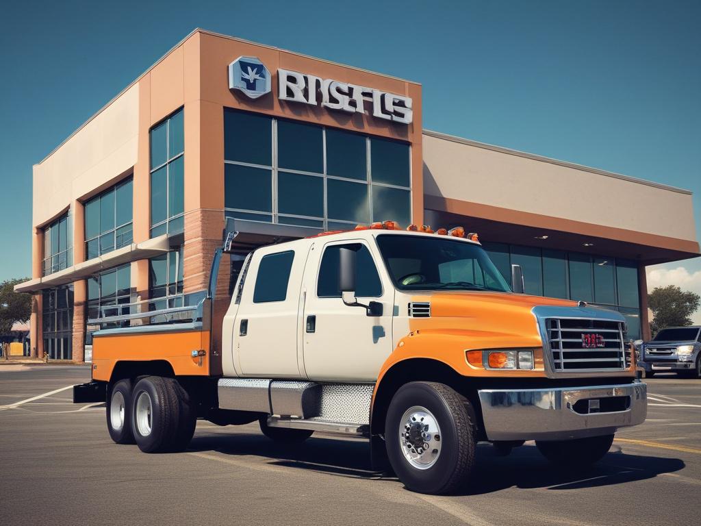 A close up shot of a well maintained commercial truck