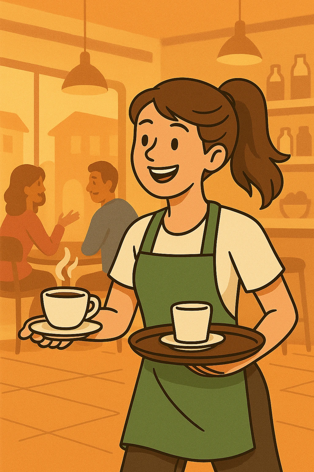 Kellnerin mit Tablett – Nebenjob und Auswirkungen auf PKV und Beihilfe für Beamtenanwärter