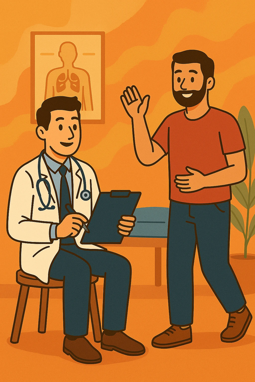 Arzt im Gespräch mit Patient – wie die PKV im Krankheitsfall funktioniert