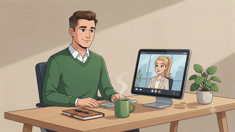 Animierte Illustration zur Online-Beratung zur PKV für Beamtenanwärter