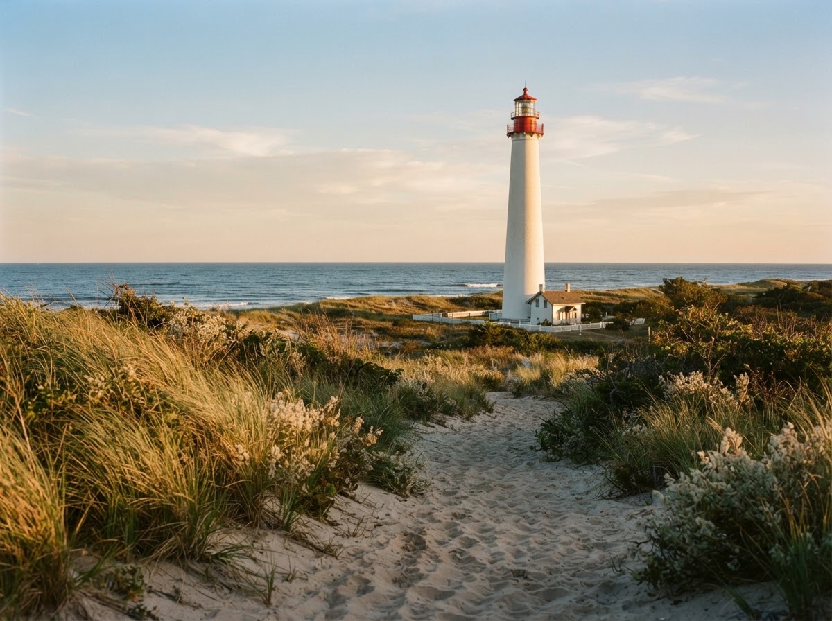 Cape May Lighthouse at golden hour
