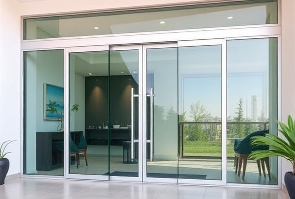 Glass and aluminum doors