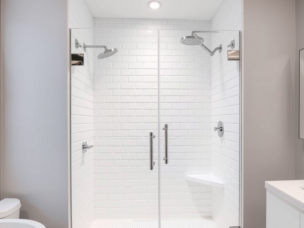 Frameless shower enclosure
