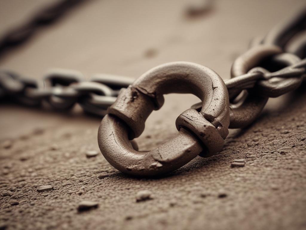 a high resolution of a broken chain symbolizing debt release,