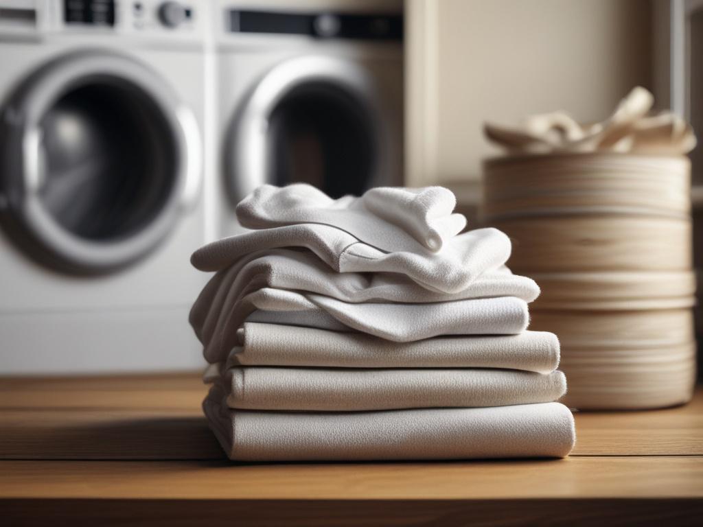 A close up shot of freshly laundered, neatly folded clothes