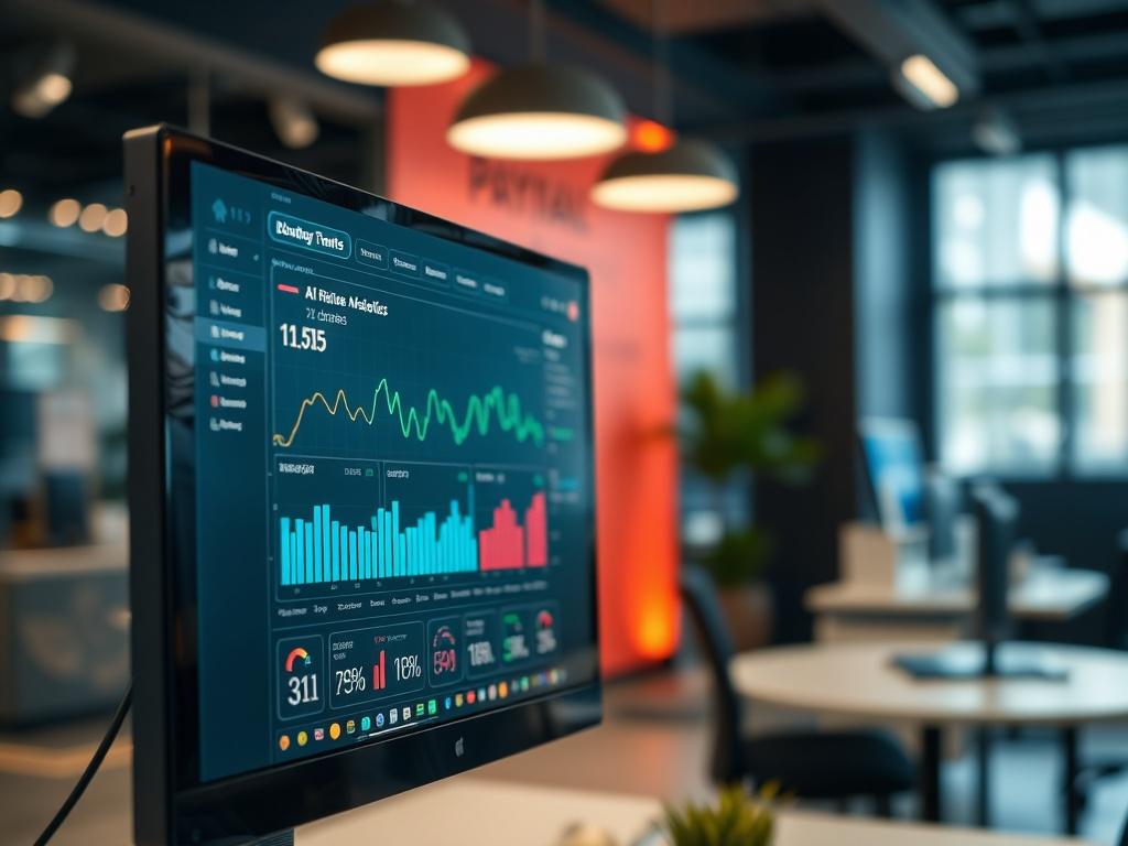 A close up shot of an AI driven payment dashboard