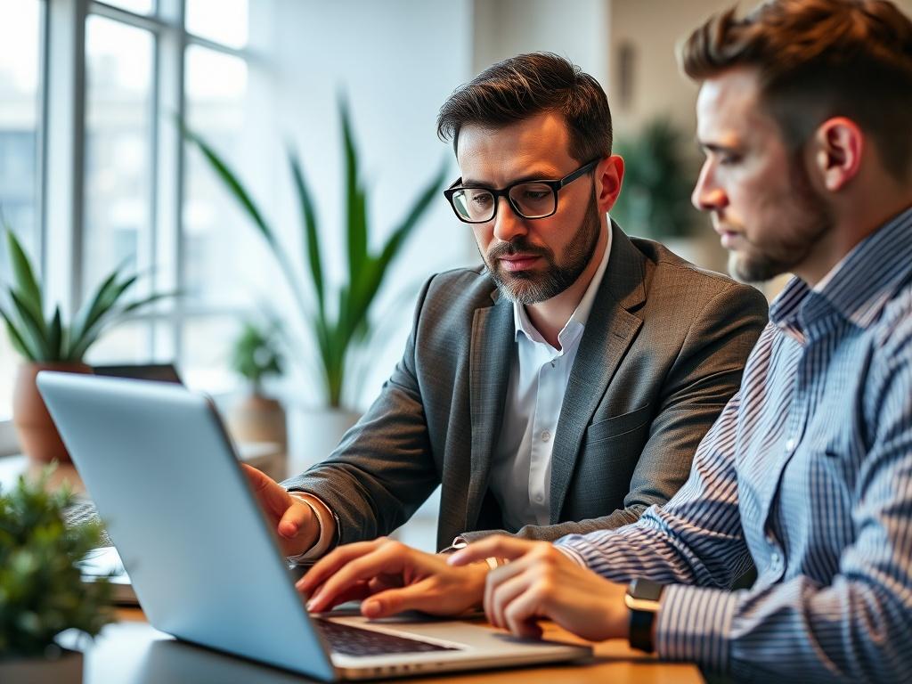A close up shot of a consultant engaging with clients