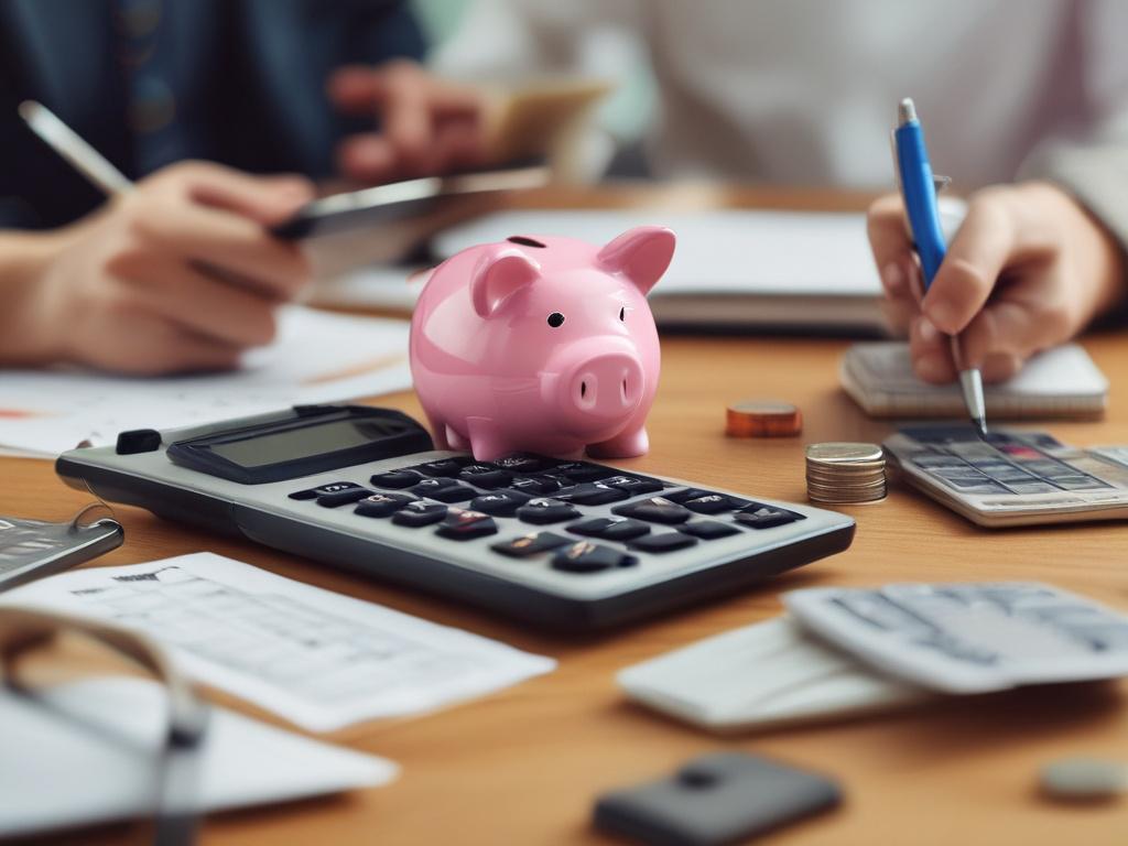 A visually appealing close up shot of a person calculating