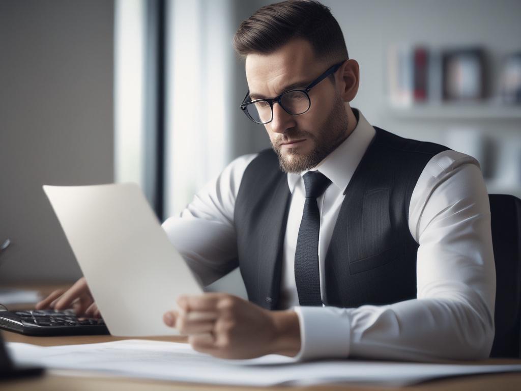 A close up shot of a financial advisor sitting at