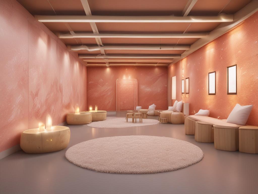A beautifully designed salt play room featuring a soft play