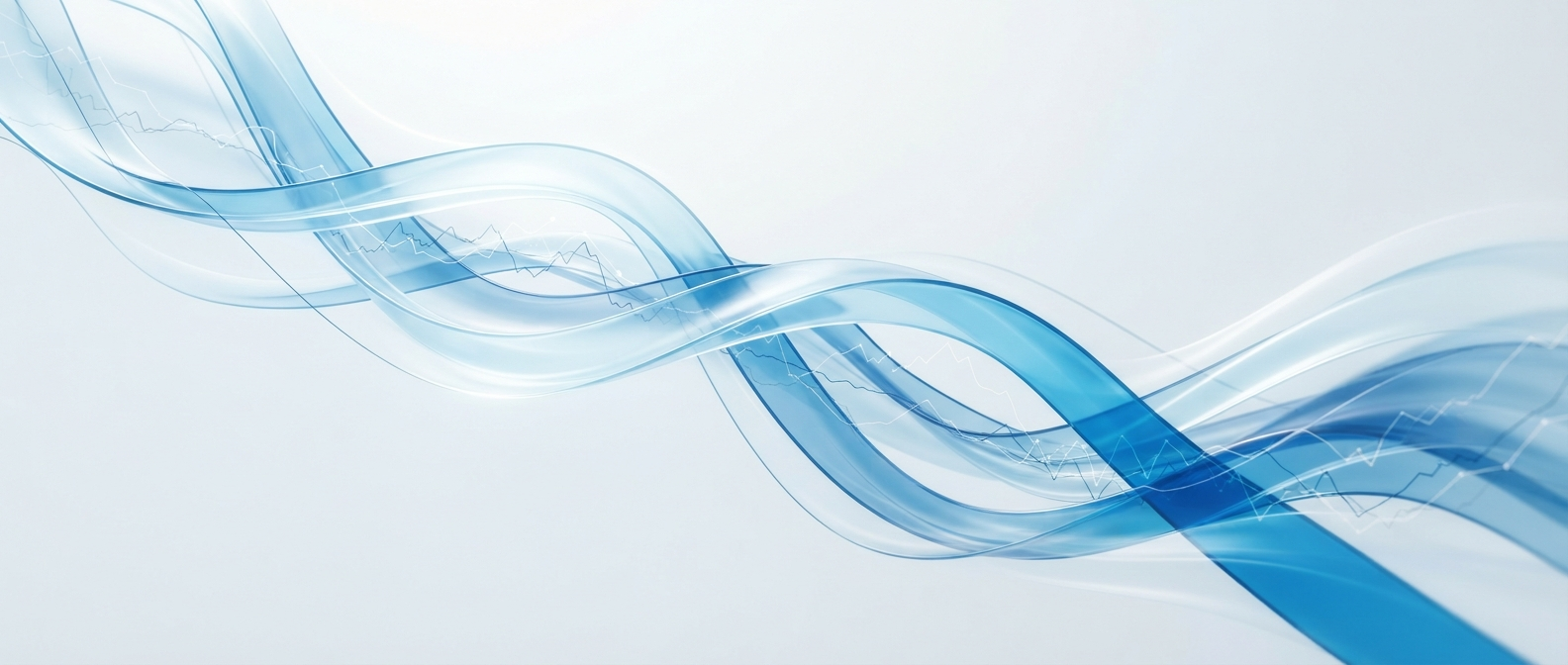 Wind-swept translucent ribbons in icy blue and azure gradients symbolising fast-moving fashion trends