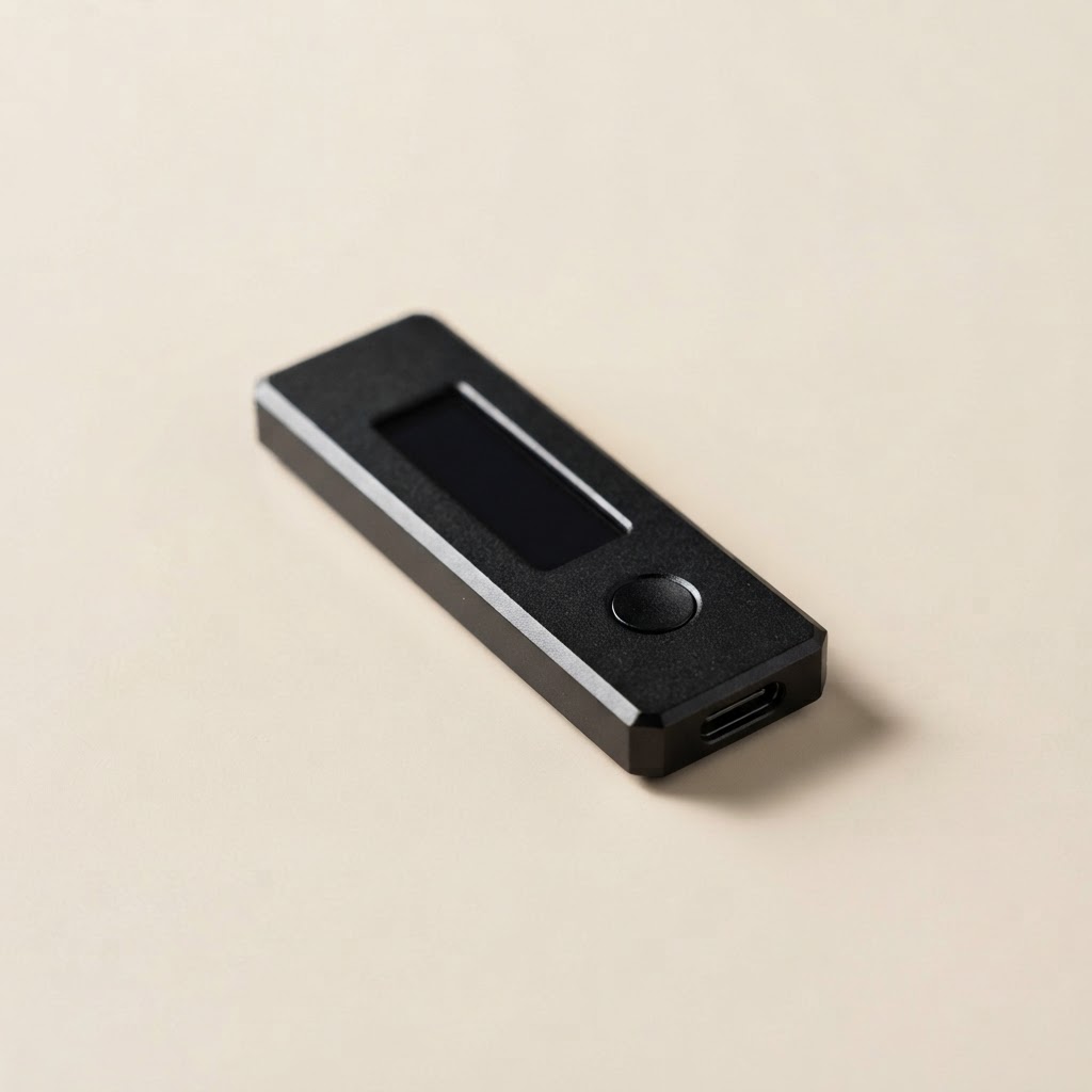 Small black USB-C hardware wallet