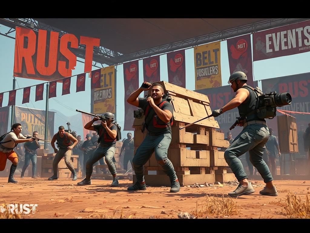 An engaging scene of a Rust in game event, showcasing