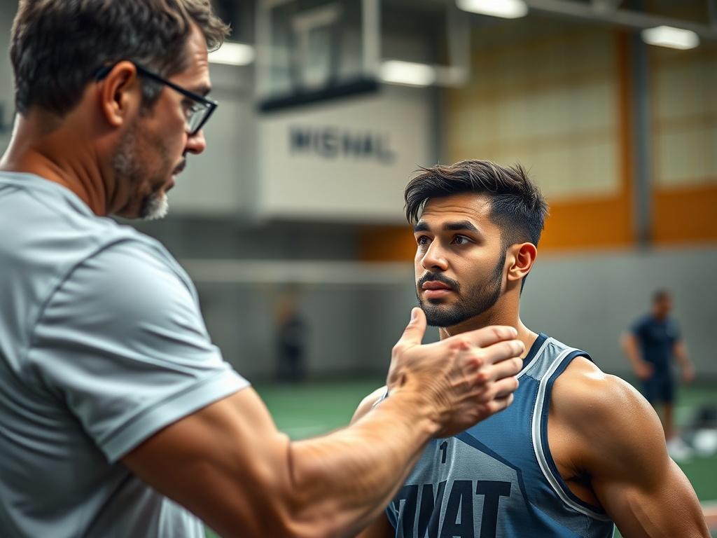 An athlete receiving personalized coaching, demonstrating engagement and focus