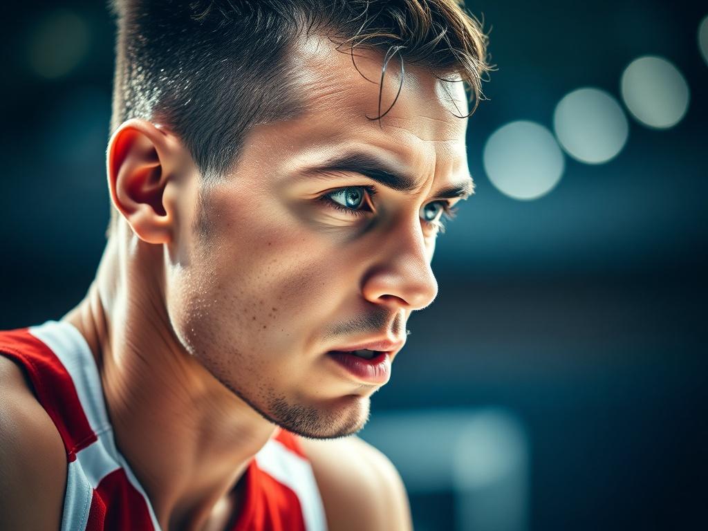 An athlete in action during a high pressure moment in