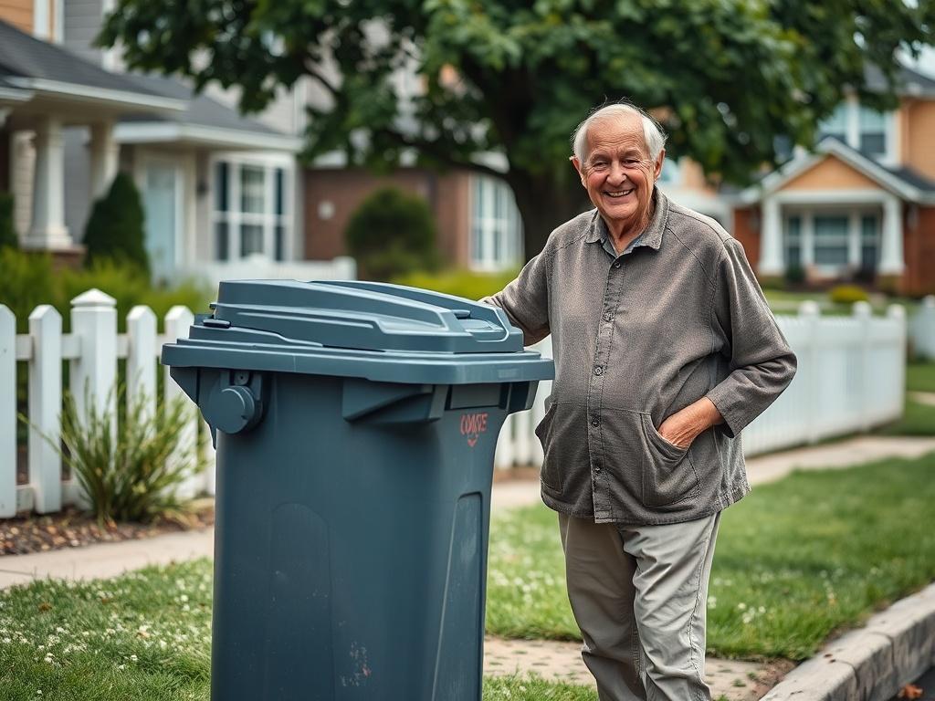 A close up shot of a smiling senior citizen standing