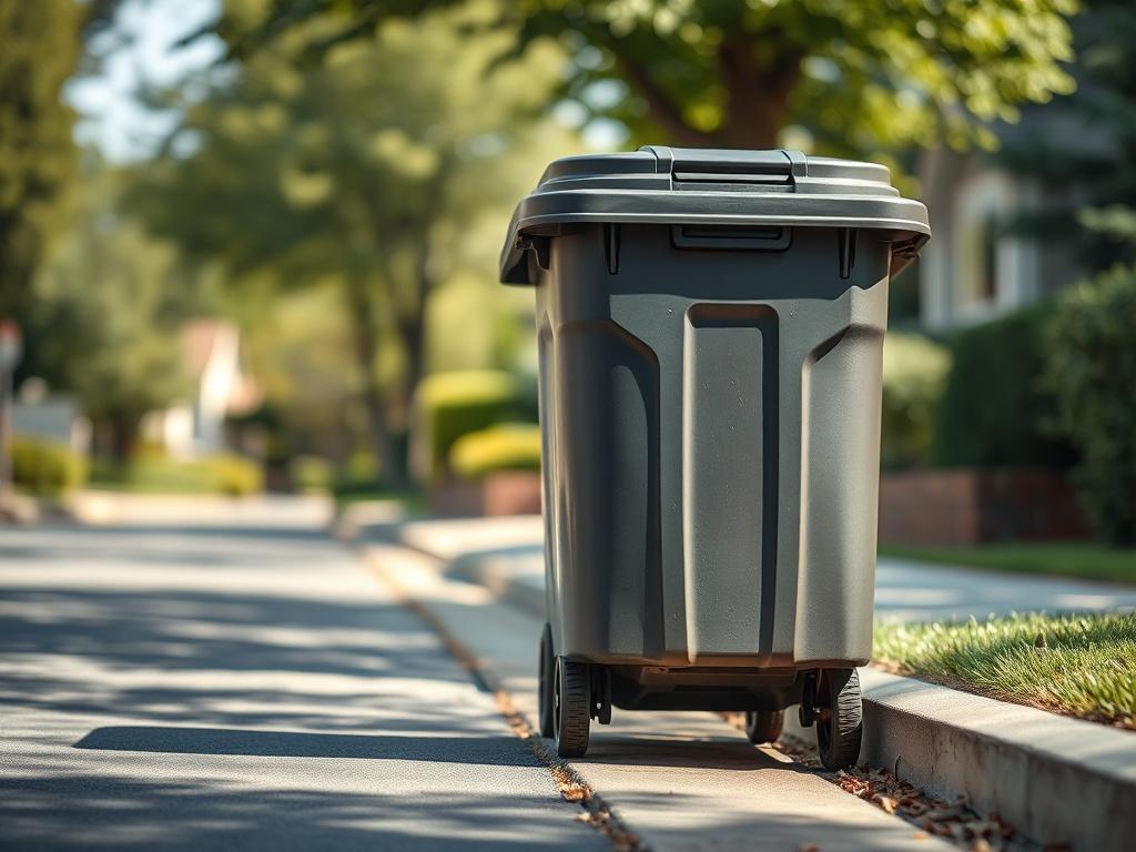 A close up shot of a professional looking trash can