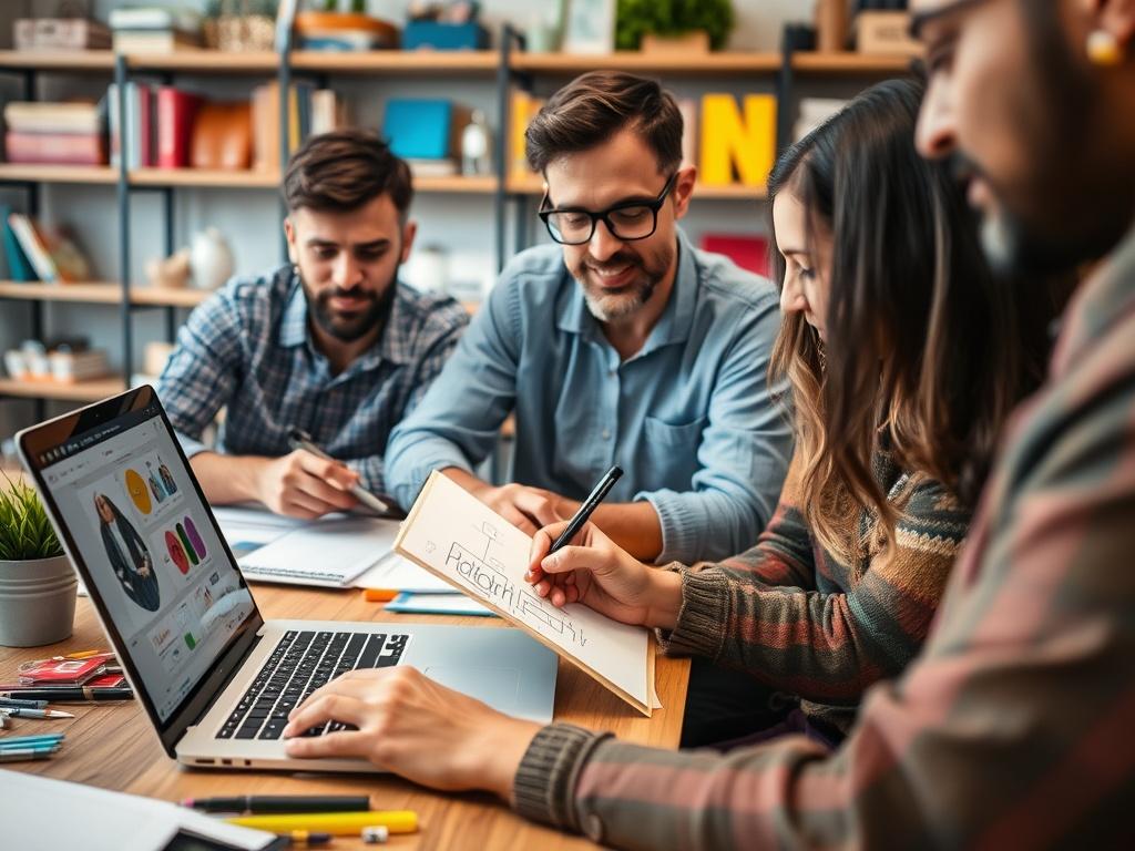 A hyper realistic close up shot of a diverse team