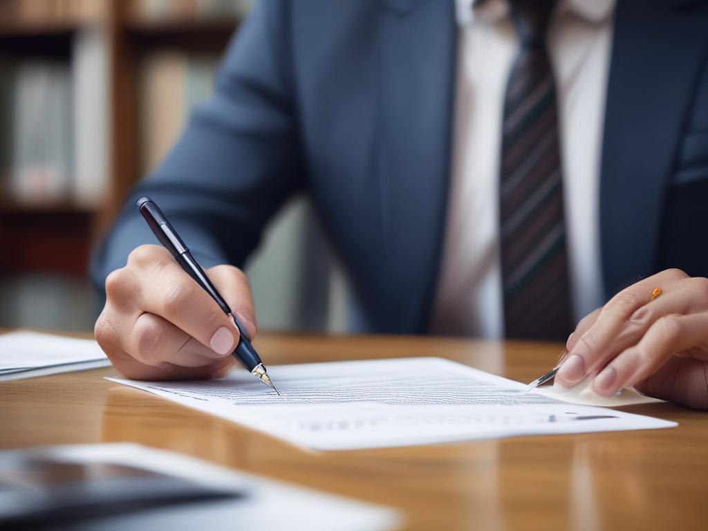 A close up shot of a risk management professional reviewing