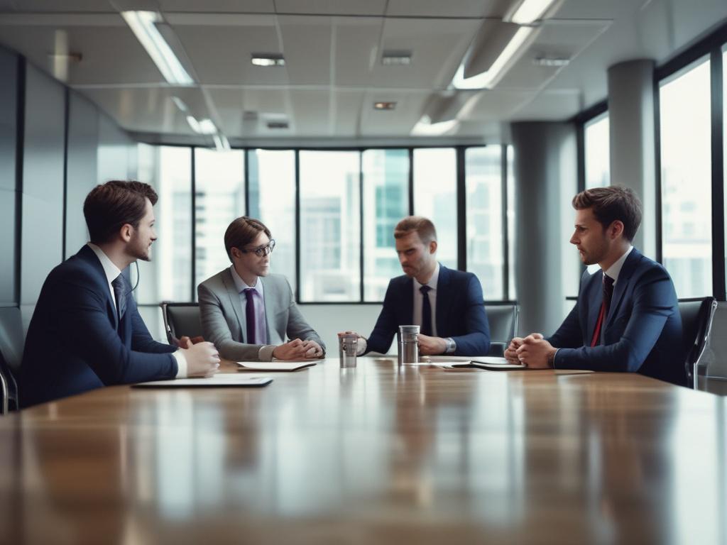 realistic close up of a business meeting discussing capital solutions,