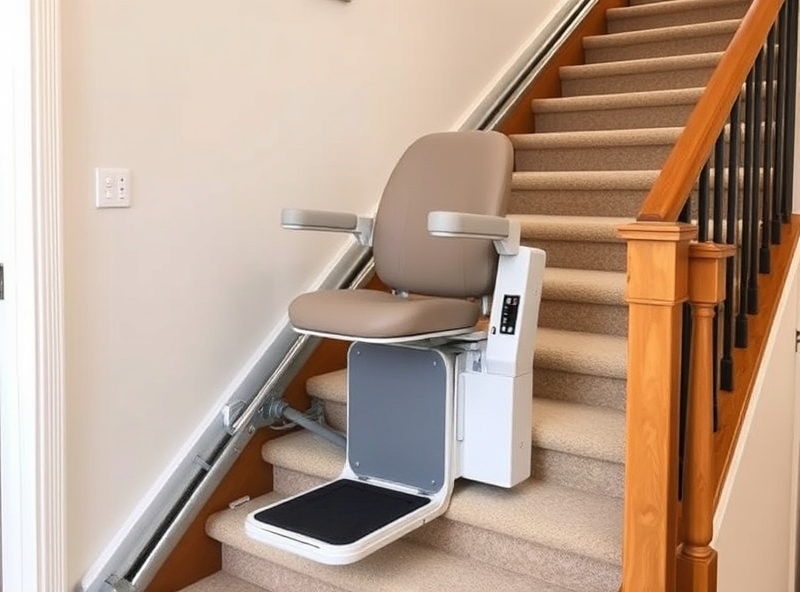 Automatic seat lift on stairs