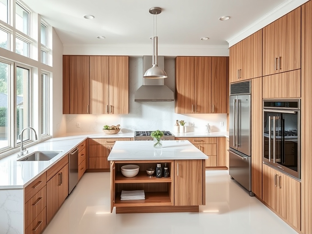 Luxurious modern kitchen with premium finishes and accessibility features