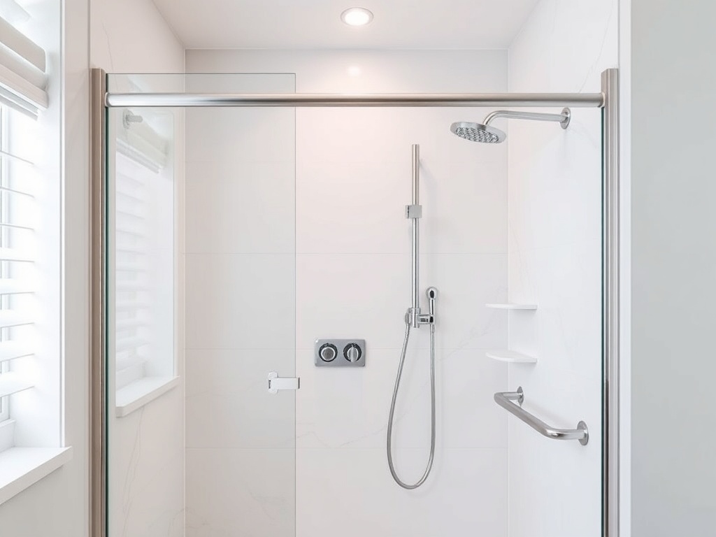 T-shaped shower set with grab bar