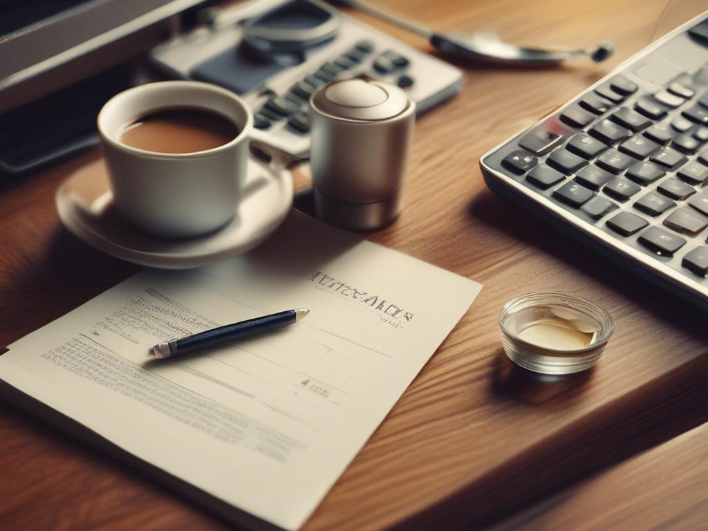 A close up shot of a retirement planner’s desk, featuring