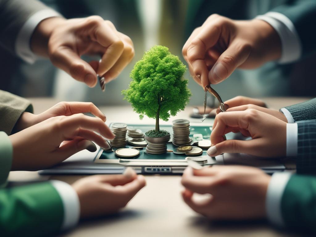 Portfolio diversification, close up of diverse financial assets, hands arranging