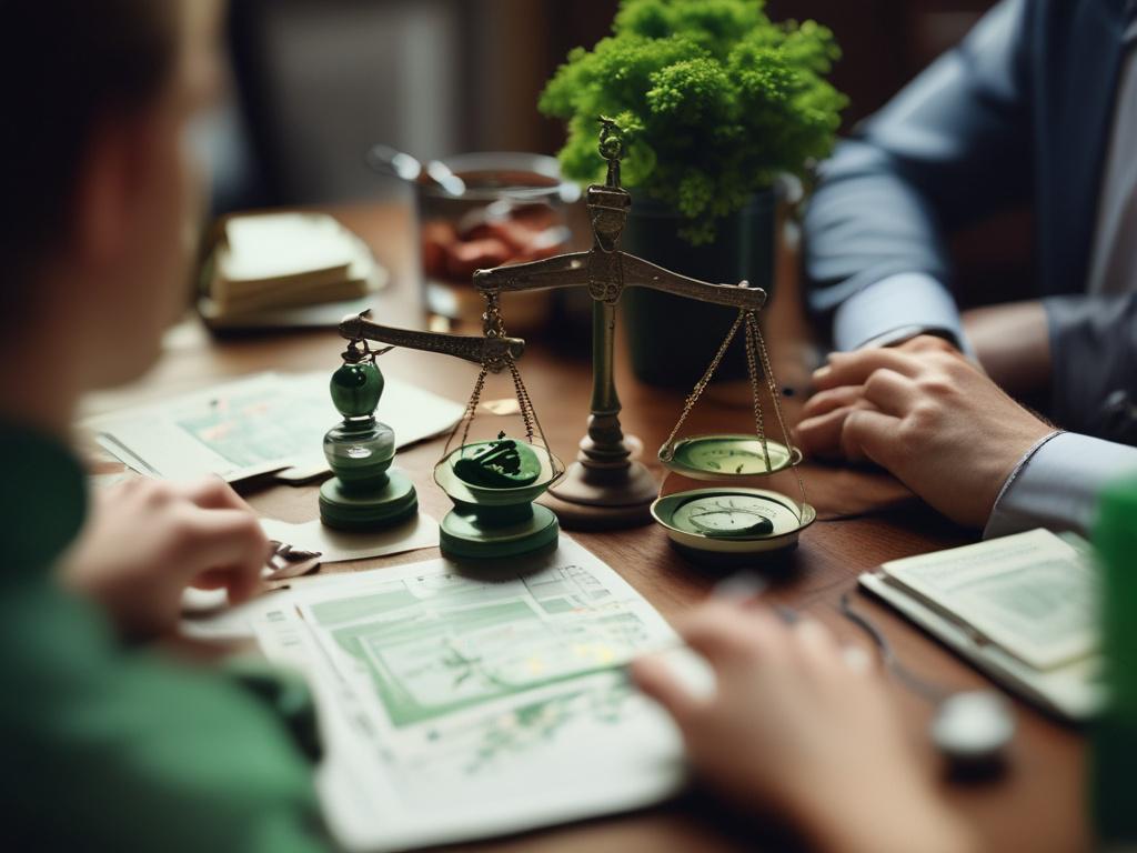 Strategic rebalancing, close up of hands balancing financial scales, thoughtful