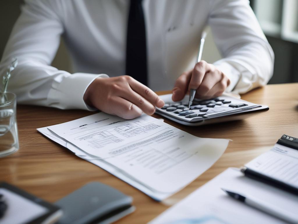 A close up of a new business owner reviewing a