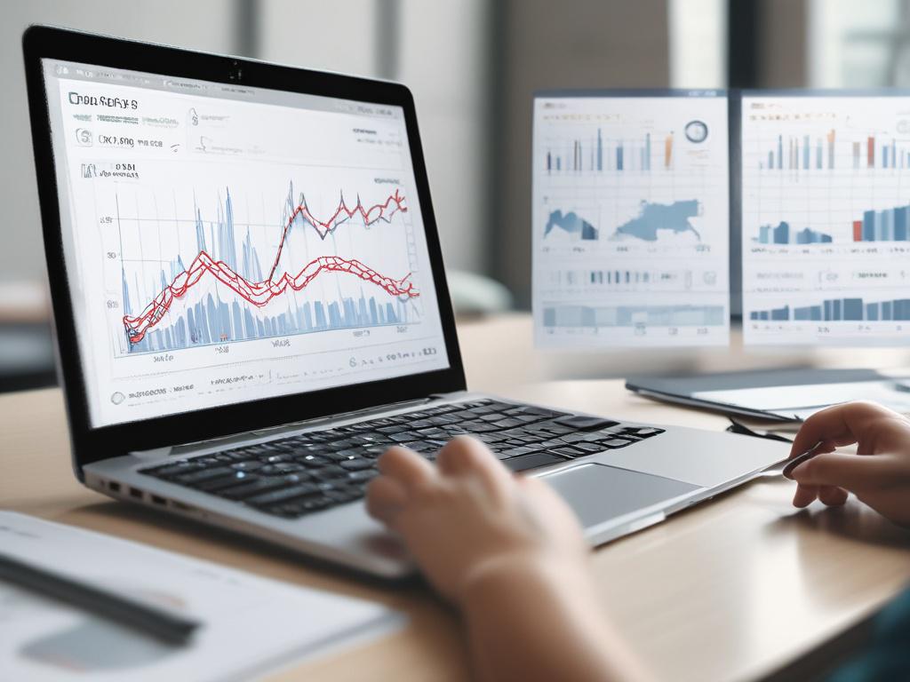 A close up of a person using a CRM software