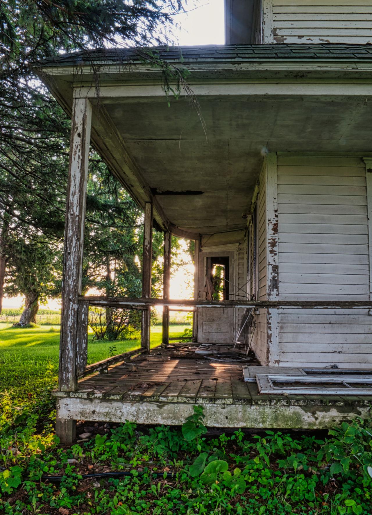 Weathered porch on an older house