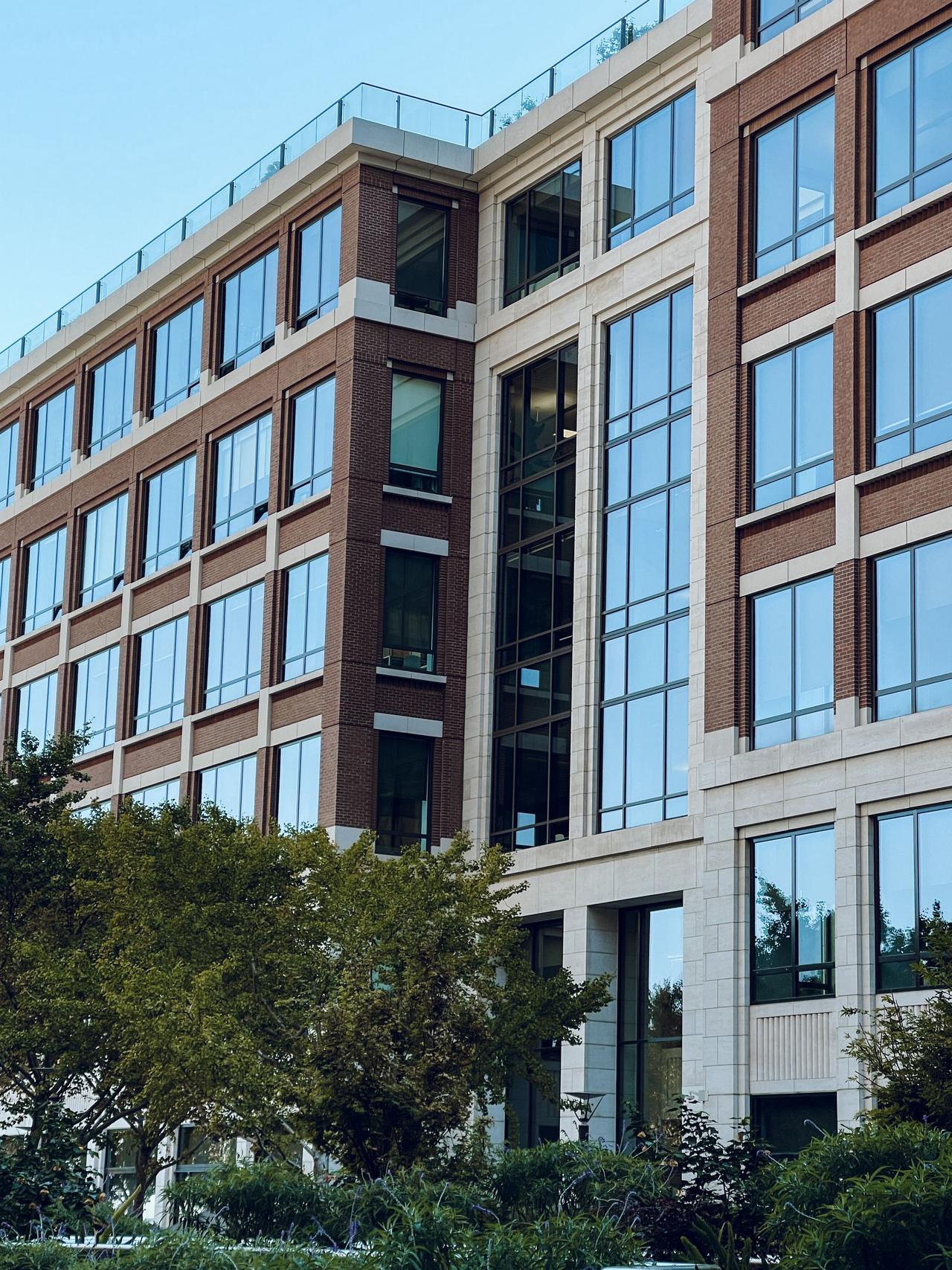 Brick and glass office building