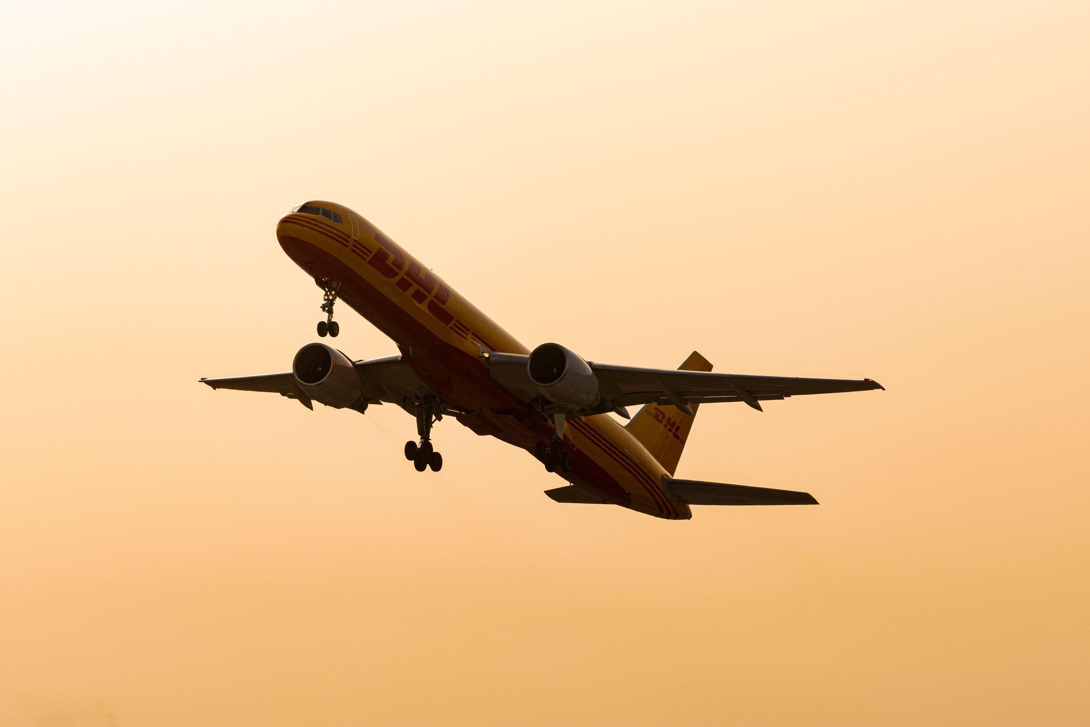 Cargo plane in flight