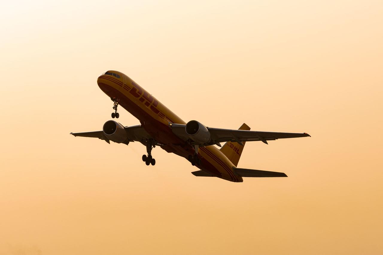 Cargo plane in flight