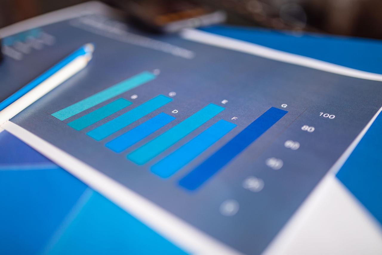 Rising blue bar chart