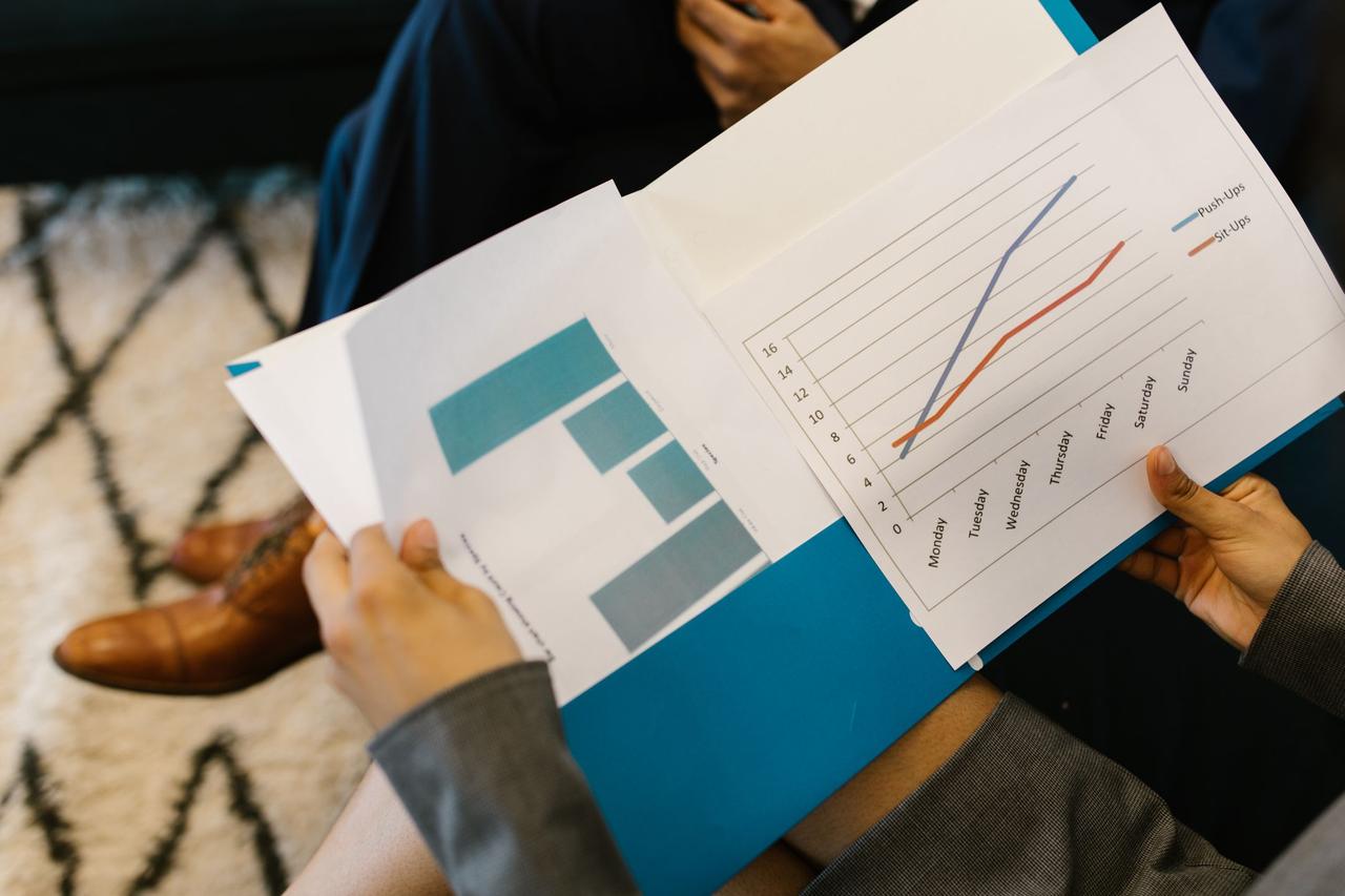 Data analysis documents on a desk
